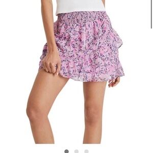 NWT French connection floral ruffle mini skirt
